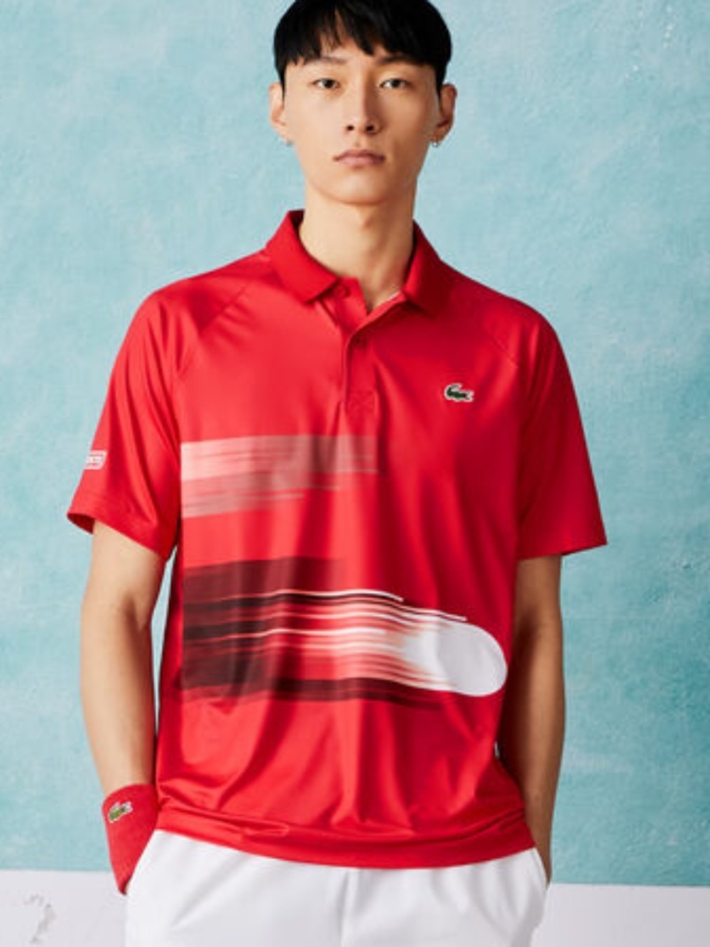 Lacoste Sport X Novak Djokovic Print Stretch Polo Shirt